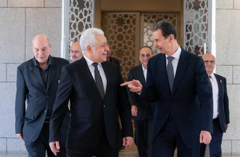 الرئيس بشار الأسد يلتقي أعضاء وفد المؤتمر القومي العربي