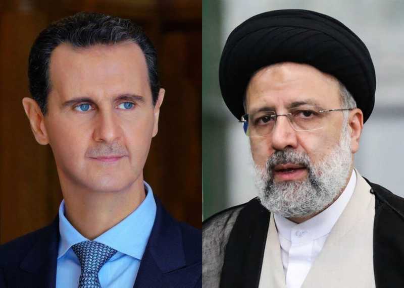 الرئيس الأسد يجري اتصالاً هاتفياً بالرئيس الإير،اني إبراهيم رئيسي رئيس الجمهورية الإسلامية الإيرانية