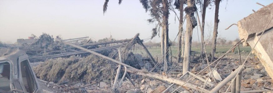 العدوان الاسرائيلي في سوريا استهدف مزرعة فارغة في منطقة الأهداف القريبة من طريق المطار والأضرار اقتصرت على الماديات.